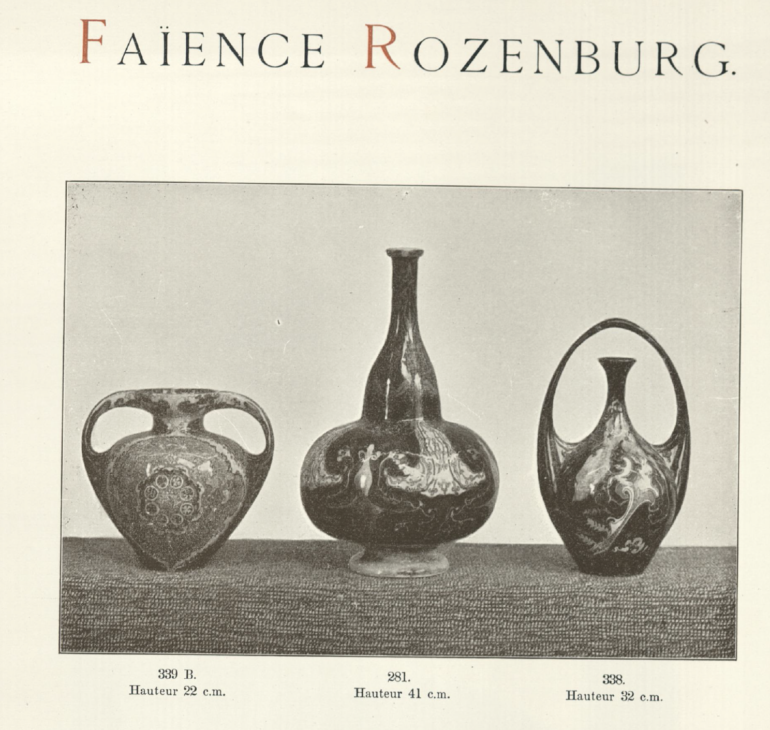 Rozenburg modellen uit de catalogus van 1898